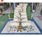 Natural Stone Staircase Essential Luxury Anti-Slip Marble Treads with Waterjet