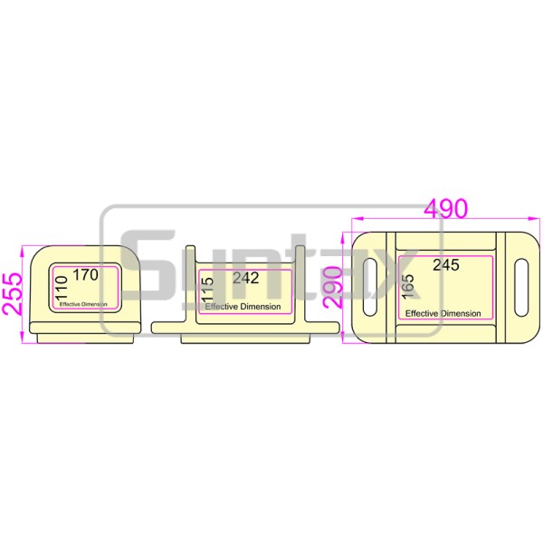 Syntax MS8 Single Phase 32A HDPE Portable Distribution Box IP67 With Hanging Hook 490x290x255mm