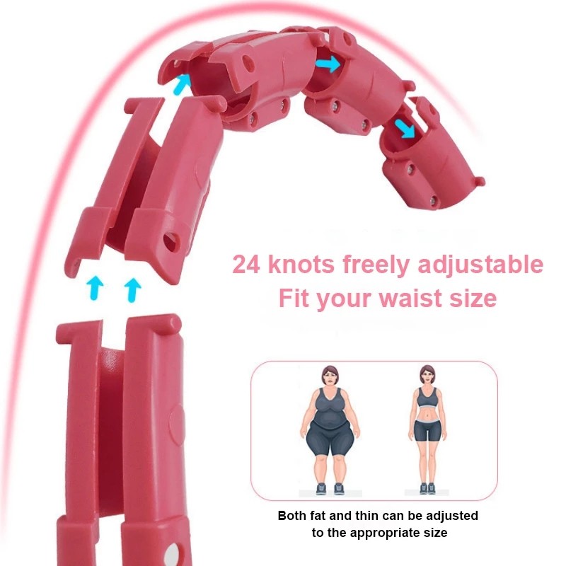 ABS Pink Hula Hoop Ring For Adults Weighted Digital Sport Yoga Fitness Ring