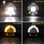 Aluminum 5.75 Inch High Beam Low Beam White Yellow Modified LED Headlight