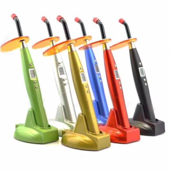 Wireless Dental Curing Pen Colorful Rainbow Design LED 10S Plastic Dental Curing