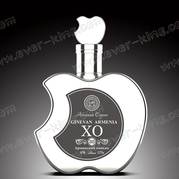 Bowling Shaped 750ml Clear Flint Glass Bottles For Brandy