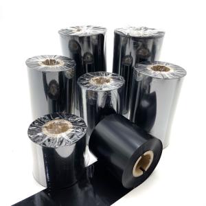 China Barway Thermal Transfer Ribbon 110mm X 300m Black Zebra Wax Resin Ribbon wholesale
