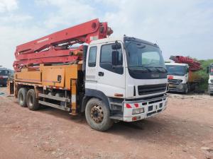 China Red and Yellow Used Putzmeister Concrete Pump 38 Meters with Cylinder Type Structure wholesale