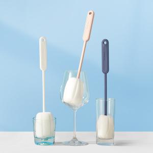 China Baby Bottle Cups Kettle Wine Glasses head sponge brush With 27 Cm Long Handle wholesale