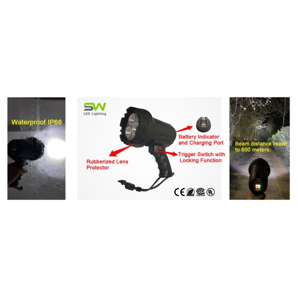 OEM Floatable IP66 Grade Rechargeable LED Spotlight With Locking Function