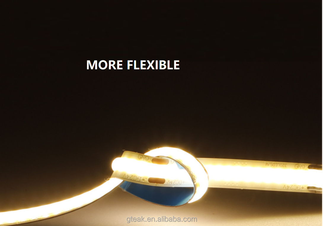 Decorative Background indoor flexible led strip Light rgb white warm blue color 5V 12v 24V 5M Luminous cob led strip light