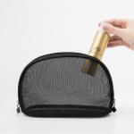 See Through Half Moon Shape Mesh Cosmetic Makeup Bag