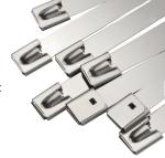 Industrial Standards White Stainless Steel Cable Locking Zip Ties Width 7.9mm