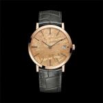3BAR Stylish Blue Dial Leather Band Watch 1.4 Inch Minimalist Quartz