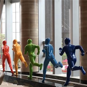 China Running Man Fiberglass Outdoor Statues Colorful Customized For Lobby wholesale