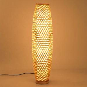 China Handcrafted Bamboo Weaving Standing Lights Floor Lamps For Living Room Light wholesale