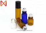Stainless Steel Glass Roller Bottles , Amber Roll On Bottles 2ml 5ml 10ml Clear