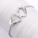 1.9X1.7cm 0.35oz Double Heart Ankle Bracelet unisex Engraved Name Bracelet ODM