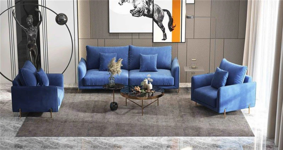 Luxury Hotel Home Wedding Lobby Velvet Leather Modern Sectional Sofa