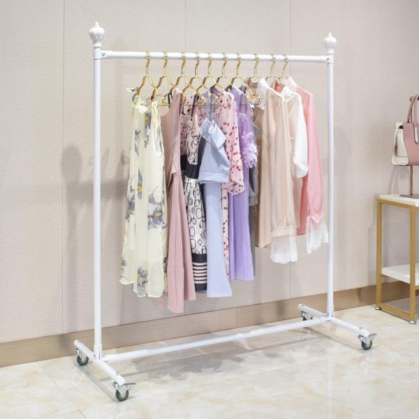 120cm Lenght Garment Display Stand , Rolling Wardrobe Rack 30KGS Capacity 40cm