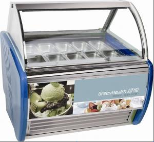 China 10 Pans Blue Hard Ice Cream Display Freezer Custom For Store / Mall wholesale