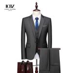 Other Mens Office Suit Single Button 3 Pieces Single Breasted Plus Size Suits
