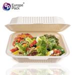 Food grade eco friendly cornstarch tableware 900ml biodegradable 3 compartment