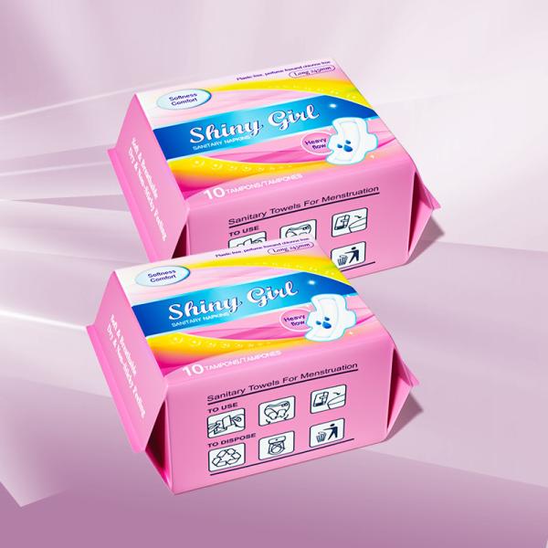 Ultra Thin Menstrual Period 245mm Cotton Breathable Sanitary Napkin for Women