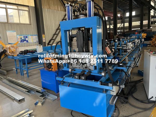 Galvanized Steel Chain Drive Purlin Roll Forming Machine Customizable 11 7.5KW