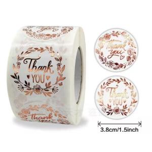 China 2 Inch Chocolate Shipping Label Sticker Packaging Decorative Square Thank You Round wholesale