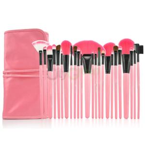China korel girl best love pink color makeup brush set 24pcs nice girl's best gift for cosmetics wholesale