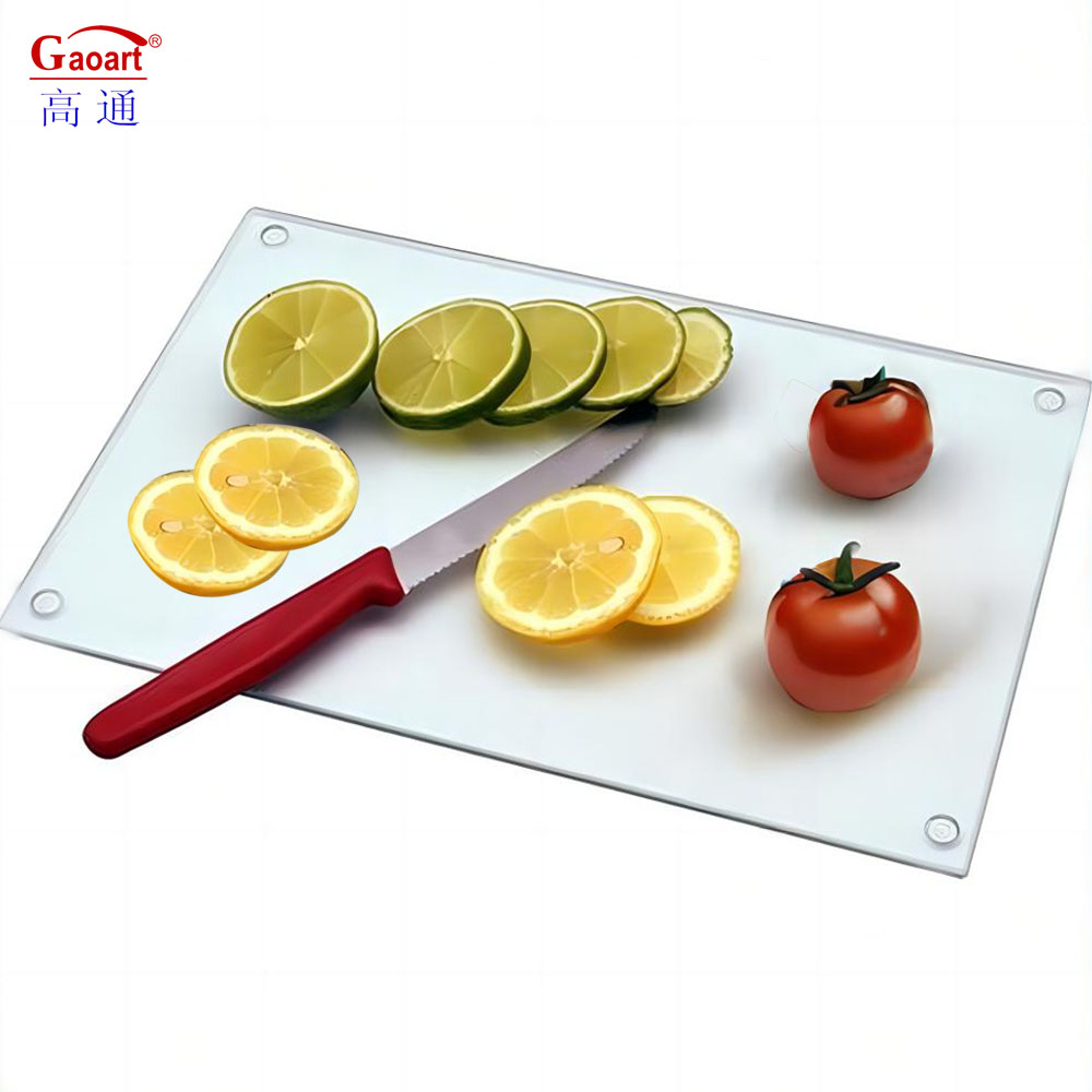 Customized Logo Acceptable Tempered Glass Cheese Cutting Board for Design Kitchen Utensils
