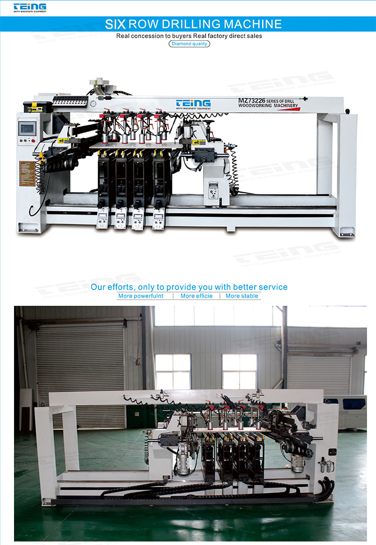 6 Row Wood Row Drilling Machine for Precise and Fast Hole Drill 380V or Customization