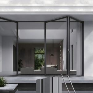 China Secure Locking Mechanism Aluminum Folding Glass Doors in Silver/White/Black/Customized for Educational Institutions wholesale