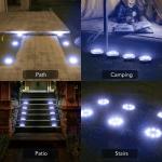 16 LEDs Solar Powered LED Ground Lights , In Ground Pathway Lights Easy