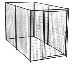China Black Heavy Duty Dog Kennel Run 4ft X 4ft X 6ft Outside Welded Wire Mesh wholesale