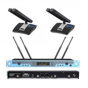 China 80Hz - 16KHz UHF Wireless Microphone System Universal Cordless Microphone Set For Broadcast on sale