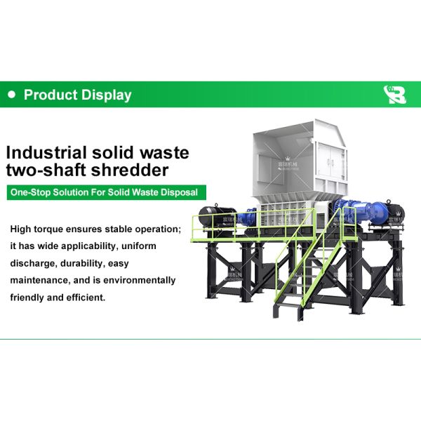 Industrial Double Shaft Shredder Machine for Solid Waste Reduction