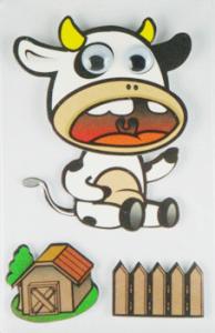 China Cow Design Kids Scrapbook Stickers , Custom Die Cut Stickers 1.0 Mm Thin wholesale