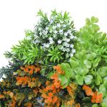 PE Plastic Artificial Plant Synthetic Wall Ornaments 50*50Cm Grass Flower Hedge