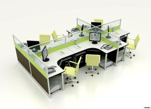 China Contemporary Furniture Modular Partition Cubicle Office Workstation For 6 Seater wholesale
