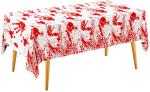 Customized Disposable LDPE Bloody Handprint Tablecloth For Halloween