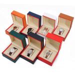 Soft Handy Stylish PU Leather Watch Packaging Box Red Edge Storage Case for Gift