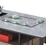 Modern Rectangular Stone With Metal Frame Heat Resisting Kettle Office Furniture