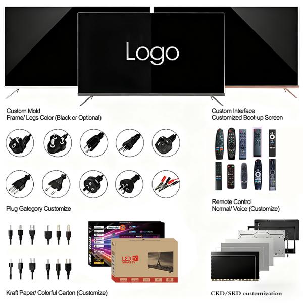 Normal Flat Screen LED TV Accept Custom 4K Android LCD TV Television 32 Inch Smart OLED TV 43 50 55 65 Inch