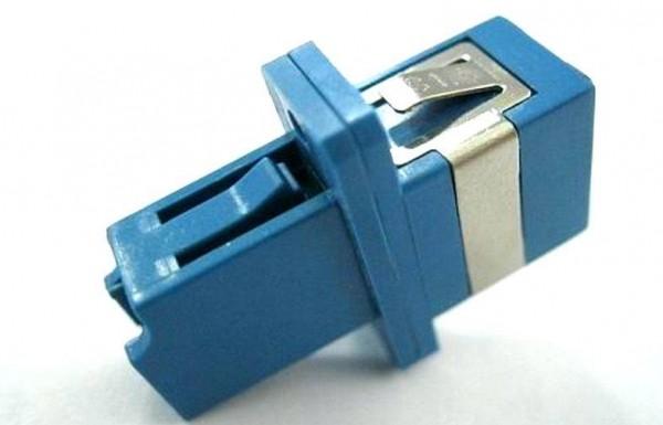 Fiber optic SC/UPC to LC/UPC hybrid adapter, with plastic housing long flange