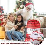 Santa Large Sacks Bulk Christmas Drawstring Gift Bags Reusable 20 X 28 In
