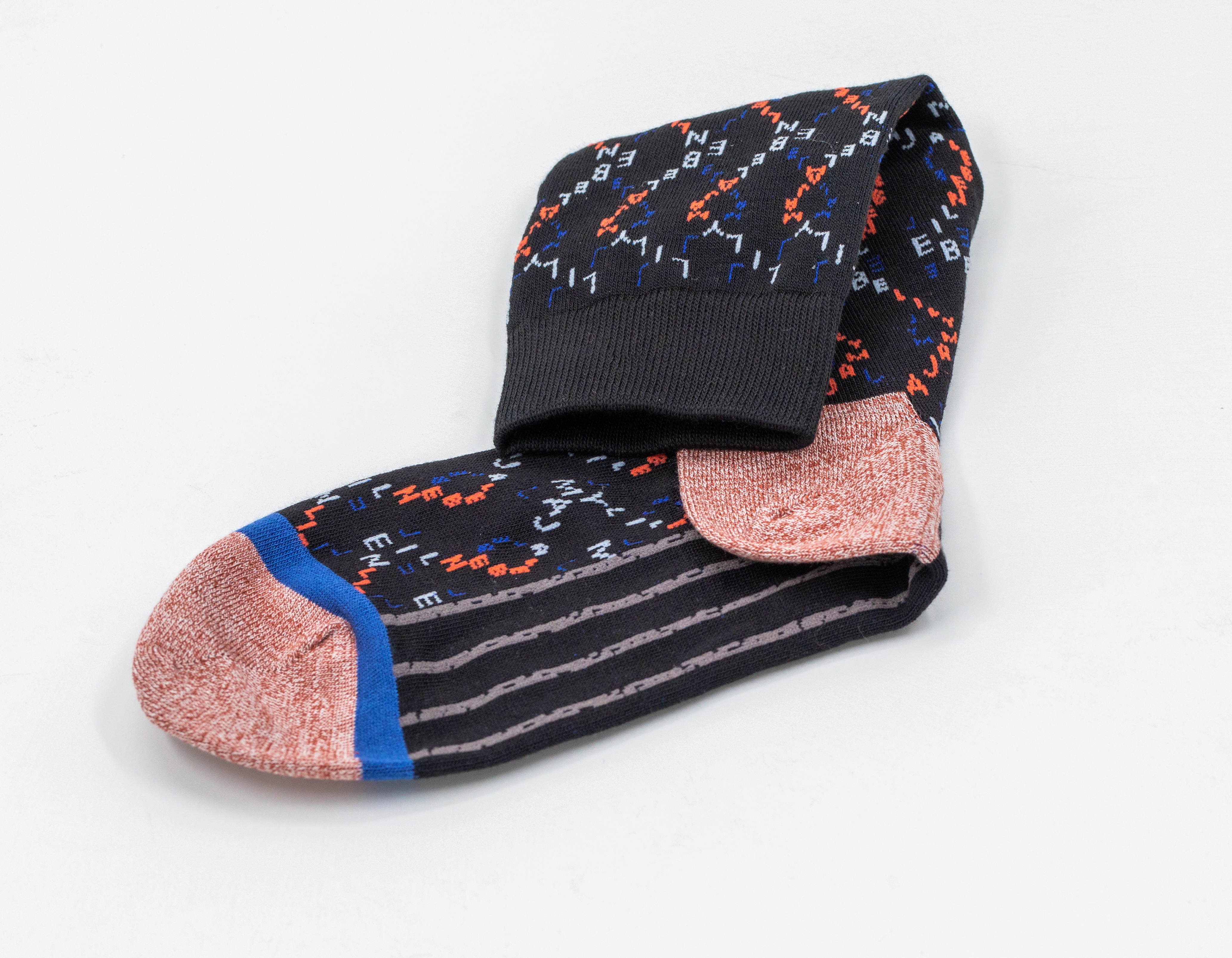 Elastane Biue And Red Mens Nylon Dress Socks With Fiber Cashmere Surface