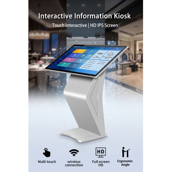 55" Horizontal Digital Signage Touch Screen Information Query Kiosk Interactive Slanted Display Console Board OEM