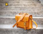 Red Large Handbags Handmade Vintage Leather Briefcase