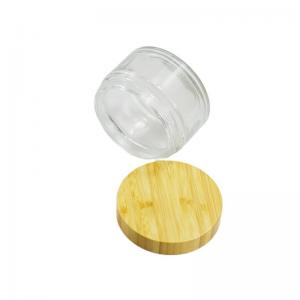 China 200g Glass Cream Jar With Bamboo Lid for Product Body Butter in any color you want wholesale