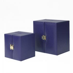 China Metallic Logo Pu Leather Jewellery Box For Bracelet Bangle Watch Packaging on sale