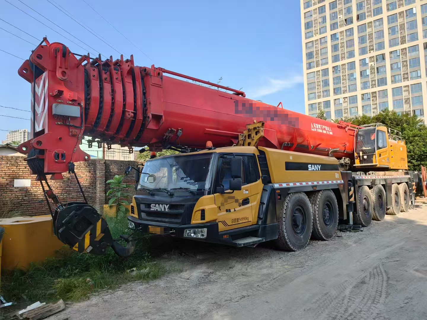 SANY SAC3000T Used Truck Cranes 300 Ton Mobile Crane with Hydraulic Straight Arm Boom Type 2021 Year Production Date