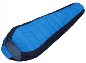 China 230x80x50CM Custom Black Orange Waterproof 190T Polyester Travel Mountain Sleeping Bags on sale